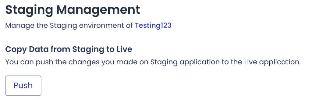 Pushing webhost staging to live